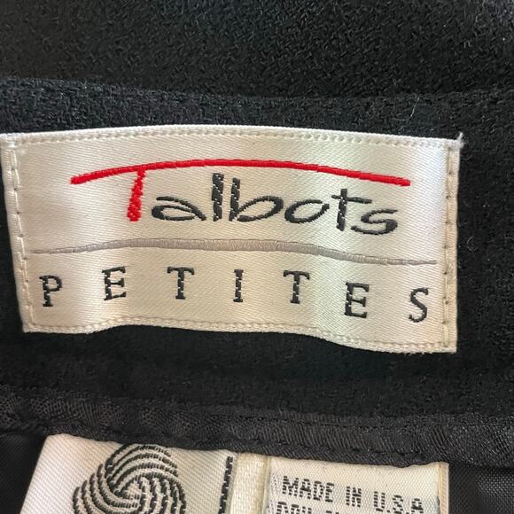 Talbots Black 100% Wool Dress Pants Sz 12p VTG Pleated Front Career Office - Picture 8 of 9